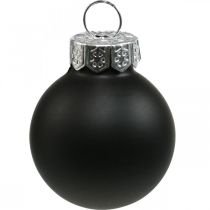 Artikel Mini Weihnachtskugeln Glas Schwarz Glanz/Matt Ø2,5cm 22 St