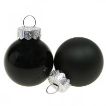 Artikel Mini Weihnachtskugeln Glas Schwarz Glanz/Matt Ø2,5cm 22 St