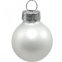 Artikel Mini Weihnachtskugeln Glas Weiß Glanz/Matt Ø2,5cm 22 St
