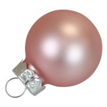 Artikel Mini Weihnachtskugeln Glas Rosa Matt/Glänzend Ø2,5cm 22 St