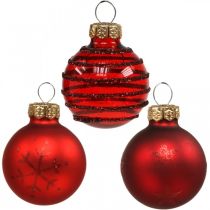 Artikel Mini Weihnachtskugeln Rot Mix Echtglas Ø3cm 9 St