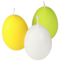 Artikel Osterkerzen Eierkerzen Grün Orange Weiß H6cm Ø2,5cm 30St