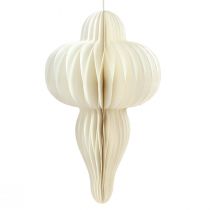 Artikel Papier Weihnachtsschmuck Weiß Silber Ornament H40cm 2St