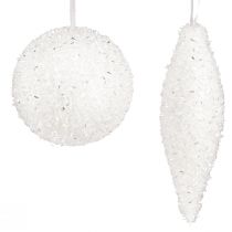 Artikel Schnee Deko Weihnachtsschmuck Kugeln Zapfen Ø4/8cm 18 St