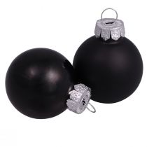 Artikel Schwarze Weihnachtskugeln Glas Mini Matt Glanz Ø3cm 22 St