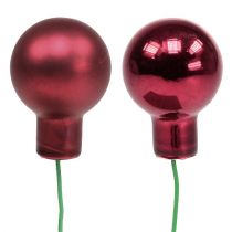 Artikel Mini Weihnachtskugel Rot, Pink Glas Spiegelbeeren Ø20mm 140 St