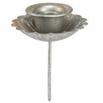 Artikel Spitzkerzenhalter Silber Antik Kerzenhalter mit Dorn Ø8,5cm 4St