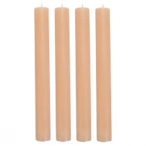 Artikel Stabkerzen durchgefärbt Peach Kerzen Orange 34×300mm 4 St