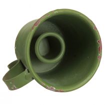 Artikel Stabkerzenhalter Vintage Tasse Metall Grün Ø7cm H6cm 2St