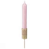 Artikel Stabkerzenhalter zum Stecken Mattgold Ø24mm H10cm 4 St