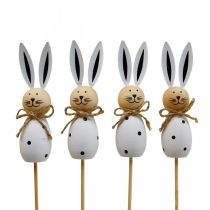 Artikel Blumenstecker Hase Holz Osterhasen Schwarz/Weiß H34cm 4 St