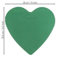 Artikel Steckschaum Herz 38×36,5cm Nasssteckschaum Grün 2 St