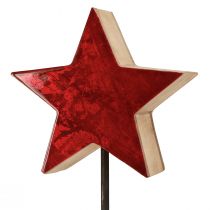 Artikel Stern Deko Natur Rot mit Stab auf Sockel 20x9,5x50cm