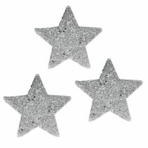 Artikel Streudeko Sterne mit Glitter Ø6,5cm Silbern 36 St