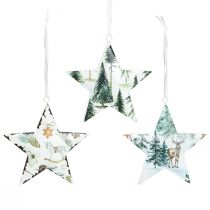Artikel Sternanhänger mit Motiven Christbaumschmuck 8cm 6 St