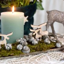 Artikel Streudeko Holzelch, Tischdeko, Advent Weißgewaschen 30 St