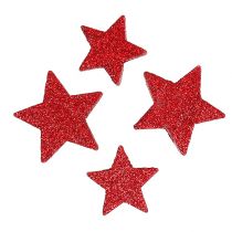 Artikel Streudeko Sterne Rot, Glimmer 4-5cm 40 St