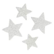 Artikel Streudeko Sterne weiß mit Glimmer 4-5cm 40 St