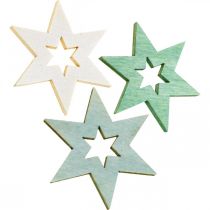 Artikel Holzsterne Deko Streudeko Weihnachten Grün H4cm 72 St