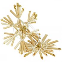 Artikel Strohsterne Glitzer Gold Set Weihnachtsschmuck Ø6cm 24 St