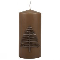 Artikel Weihnachtskerze Kerze Weihnachten Braun 150/70mm 1 St