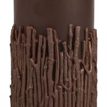 Artikel Stumpenkerze Äste Dekor Kerze Dunkelbraun 150/70mm 1 St