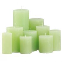 Artikel Stumpenkerzen durchgefärbt Lime Grün Verschiedene Größen