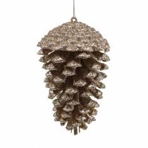 Artikel Tannenzapfen Gold, Glitter 13cm 4 St Christbaumschmuck