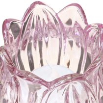 Artikel Teelichtglas Tulpe Teelichthalter Glas Lila Ø7cm H16cm 2St