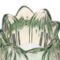 Artikel Teelichthalter Tulpe Glas Teelichtglas Grün Ø7cm H16cm 2St