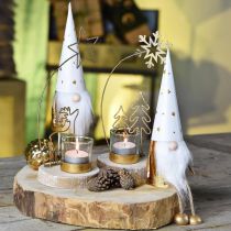 Artikel Wichtel Weihnachten Deko-Figur Weiß, Gold Ø6,5cm H22cm 2 St