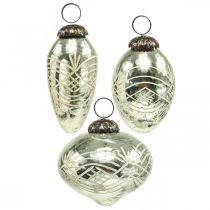 Artikel Vintage Weihnachtsschmuck Glas H7,5/8,5/9,5cm 3 St