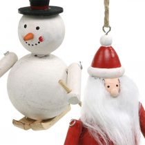 Artikel Christbaumschmuck Holz Weihnachtsmann und Schneemann 11cm 2er-Set