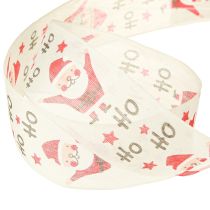 Artikel Weihnachtsband mit Santa Baumwollband Creme 40mm 15m