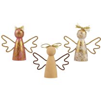 Artikel Weihnachtsengel Holz Deko Gold Dekohänger 9×3×7,5cm 6 St