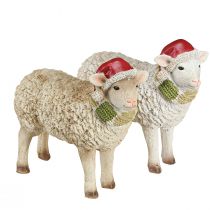 Artikel Weihnachtsfiguren Schaf mit Mütze und Schal L16cm 2 St