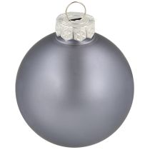 Artikel Dekokugel Weihnachtskugeln Glas Blau-Grau matt, glänzend 5cm 24 St