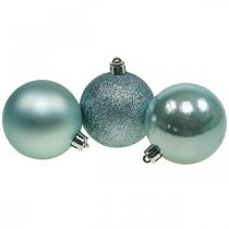 Artikel Weihnachtskugeln Kunststoff Hellblau Mix Ø6cm 10 St