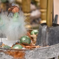 Artikel Weihnachtskugel, Christbaumschmuck, Glaskugel Grün marmoriert H6,5cm Ø6cm Echtglas 24 St