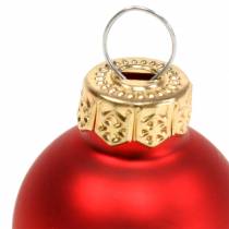 Artikel Mini Weihnachtskugel Rot Matt und glänzend Ø2,5cm 22 St