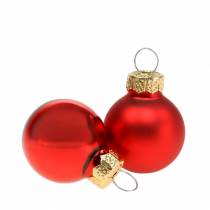 Artikel Mini Weihnachtskugel Rot Matt und glänzend Ø2,5cm 22 St
