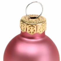Artikel Mini Weihnachtskugel Altrosa Glas Kugeln Ø2,5cm 22 St