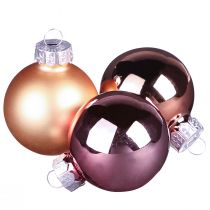 Artikel Weihnachtskugeln Apricot Mix Baumkugeln Glas Ø4cm 24 St