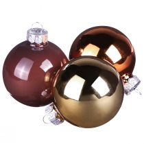 Artikel Weihnachtskugeln Gold Braun Mix Glaskugeln Ø7,5cm 12 St