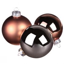 Artikel Weihnachtskugeln Silber Apricot Glaskugeln Ø6cm 24 St