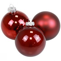 Artikel Weihnachtskugeln Glas Christbaumkugeln Bordeaux Ø7,5cm 12 St