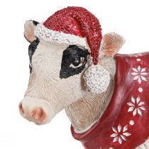 Artikel Weihnachtskuh Deko Kuh mit Mütze Weiß Braun L15,5cm 2 St