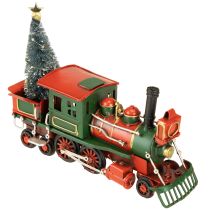 Artikel Weihnachtszug Rot Metall Deko Lokomotive mit Weihnachtsbaum 20cm