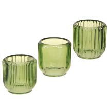 Artikel Windlicht Glas Teelichthalter Retro Grün 8cm 6 St