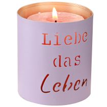 Artikel Windlicht „Liebe das Leben“ Violett Pastell Ø13/10,5/9cm Set 3St